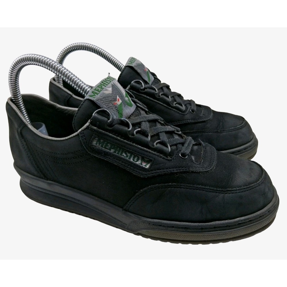 Mephisto Shoes Womens Size 7.5 Black Nubuck Leather Comfort Casual Sneakers